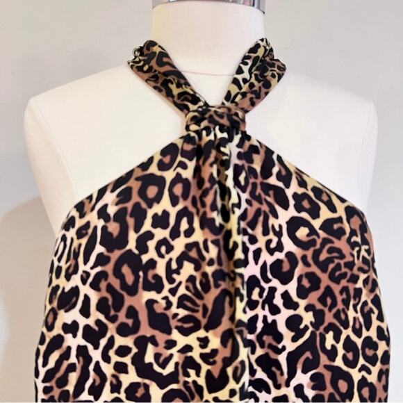 Lilly Pulitzer Leopard Print Halter Neck Sleeveless Blouse Top Size Extra Small - Picture 3 of 8